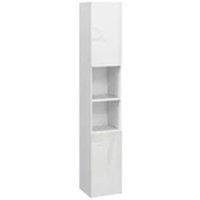 EONLION White High Gloss Bathroom Cabinet with Adjustable Shelves