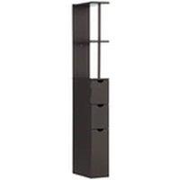 EONLION Brown Tall Bathroom Storage Cabinet with Shelf & Drawers