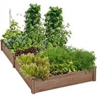 EONLION Dark Brown Stackable Wooden Raised Garden Planter Bed