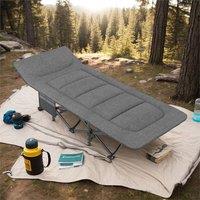 SPETLEK Heavy Duty Single Folding Bed Camping With Carry Bag in Grey