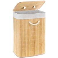 Havendro Natural Bamboo Laundry Basket with Lid Foldable Clothes Bin