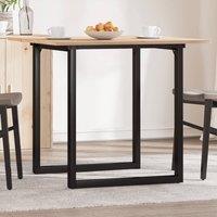 Berkfield Home Dining Table O-Frame 80x80x75 cm Solid Wood Pine & Steel in Brown | Size: 80 x 80 x 75 cm