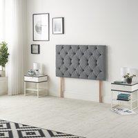 Somnior Premier Plush Velvet 32 Upholstered Divan Bed Headboard in Dark Grey | Size: Small Single