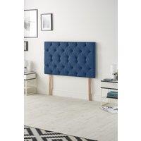 Somnior Premier Plush Velvet 32 Upholstered Divan Bed Headboard in Navy | Size: Super King