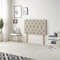 Somnior Premier Tweed Fabric 32 Upholstered Divan Bed Headboard in Natural | Size: Small Single