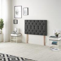 Somnior Premier Tweed Fabric 32 Upholstered Divan Bed Headboard in Charcoal | Size: Single