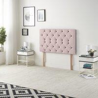 Somnior Premier Plush Velvet 32 Upholstered Divan Bed Headboard in Pink | Size: King