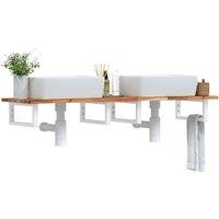 Berkfield Home Basin Shelf Wall Mounted Steel & Solid Wood Acacia in Brown