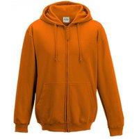 AWDis Men's Plain Hooded Full Zip Hoodie Zoodie in Pale Orange | Size: XL
