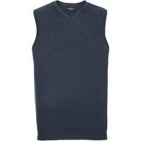Russell Men's Collection V-Neck Sleevless Knitted Pullover Top Jumper in Navy | Size: XS