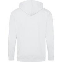 AWDis Men's Plain Hooded Full Zip Hoodie Zoodie in White | Size: Large