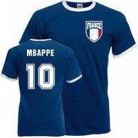 France Men's Mens Kylian Mbappe Ringer Tee in Blue | Size: Large