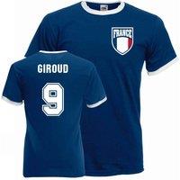 France Men's Mens Olivier Giroud Ringer Tee in Blue | Size: 2XL