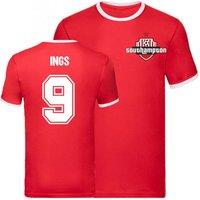 Southampton FC Men's Mens Danny Ings Ringer Tee in Red | Size: 2XL