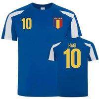 Romania Men's Mens Sports Training Jerseys - Hagi 10 in Blue | Size: Small