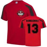 AC Milan Men's Mens Alessio Romagnoli Milan Sports Training Jersey in Red | Size: 2XL