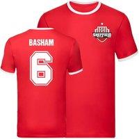 Sheffield United FC Men's Mens Chris Basham Ringer Tee in Red | Size: 2XL