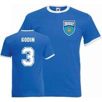 Uruguay Men's Mens Diego Godin Ringer Tee in Blue | Size: XL