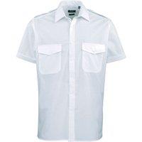 Premier Men's Short Sleeve Pilot Plain Work Shirt in Light Blue | Size: 56R