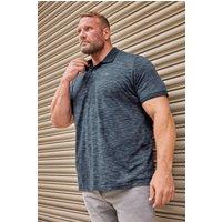BadRhino Men's Slub Polo Shirt in Blue | Size: 2XL