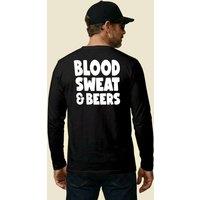 Gas Monkey Garage Men's Blood Sweat & Beers Long Sleeve T-Shirt in Black | Size: Large