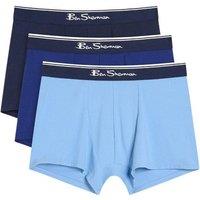 Ben Sherman Men's Mod Signature Stripes Boxer Shorts (Pack of 3) in Blue | Size: Large