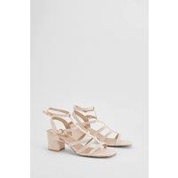 Dorothy Perkins Women's Ynes Faux Suede Block Heeled Open Toe Strappy Sandals in White | Size: 4
