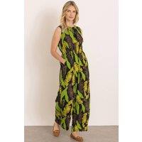 Klass. Women's Botanical Print Jumpsuit in Black | Size: 18