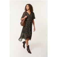 Blue Vanilla Women's Elasticated Waist Black Short Sleeve Slip On V-neck Maxi Dress | Size: Small
