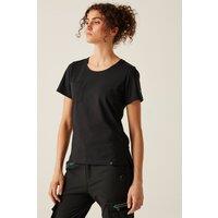 Regatta Women's Ada Cotton Stretch T-Shirt in Black | Size: 14