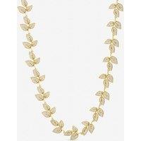 Jon Richard Women's Gold Plated & Cubic Zirconia Leaf Necklace