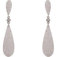 Latelita Women's Long Drop Earrings Silver in White