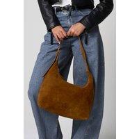 Barneys Originals Women's Tan Suede Shoulder Bag
