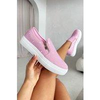 Love Lemonade Women's Crystal Zip Pumps Limited Edition Trainers in Pink | Size: 8