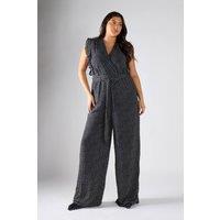 Shnoo Women's Wide Leg Jumpsuit in Black | Size: 20