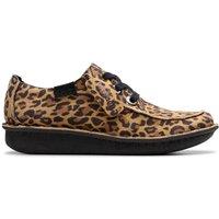 Clarks Women's Funny Dream Leopard Suede Lace Up in Brown | Size: 3-Standard Fit