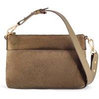 Clarks Women's Willow Cross Olive Suede Shoulder Bags, Cross Body Bag in Green