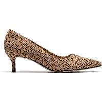 Clarks Women's Zarey Court Animal Print Court Shoes, Heels in Brown | Size: 5-Standard Fit