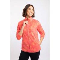 Weird Fish Women's Roch Full Zip Printed Microfleece in Coral | Size: 22