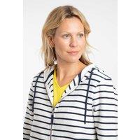 Weird Fish Women's Catalina Striped Full Zip Hoodie in Navy | Size: 20