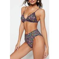 WOVCOR Women's Triangle Bikini Set with Adjustable Straps & High Waist Bottom | Size: 8