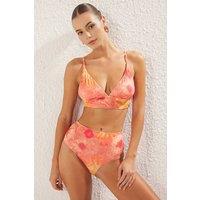 WOVCOR Women's Tie Dye Effect Triangle Bikini Top | Size: 8