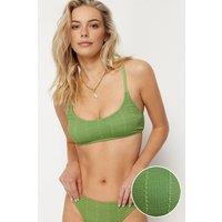 WOVCOR Women's Textured Padded Bralette Bikini Top in Green | Size: 8