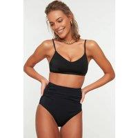 WOVCOR Women's High Waist Shaping Bikini Bottom in Black | Size: 6