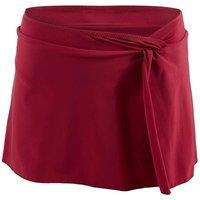 WOVCOR Women's Slit Detail Skirted Bikini Bottom in Burgundy | Size: 10