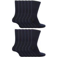 Sock Snob Boy's 12 Pair Plain School Soft Breathable Cotton Rich Socks in Blue | Size: 11-13 Years