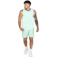Enzo Men's Gym Shorts & Vest Set in Light Green | Size: Medium