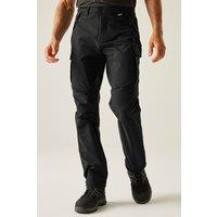 Regatta Men's Questra Durable Water-Repellent Cargo Trousers in Jet Black | Size: 36R