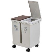 Living and Home 60/40/36/24L 3/2-Section Dry Wet Separation Trash Bin with Lids in Grey | Size: Medium