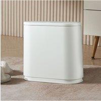 Living and Home 10L Narrow Trash Bin with Press Top Lid, Inner Bucket in White
